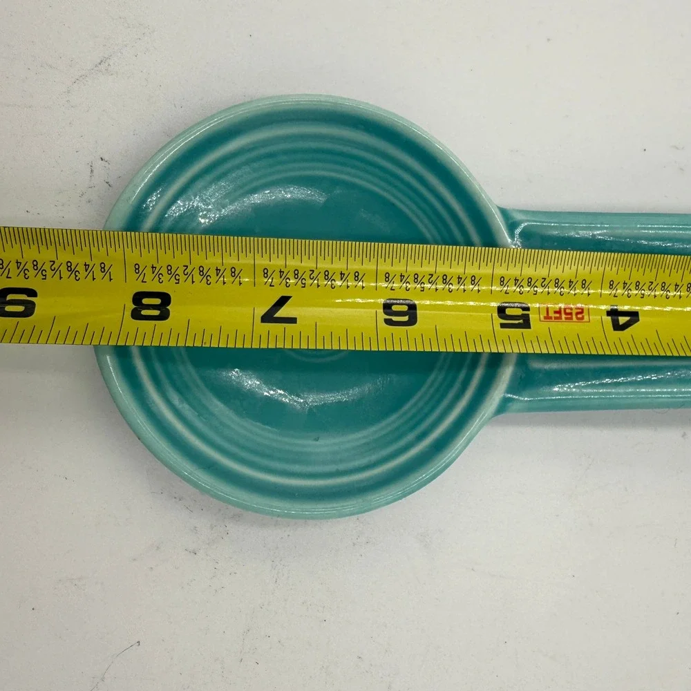 Fiesta Spoon Rest Turquoise Ceramic Kitchen Tool Teal Blue USA Made U58